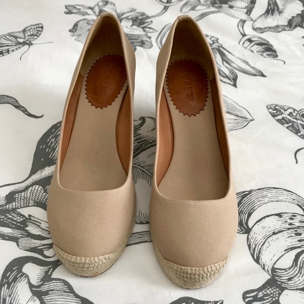 J. Crew Tan Espadrille Wedges